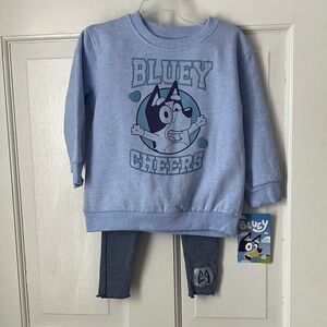 Bluey Cheers Sweatshirt and Pants Set NWT 2T